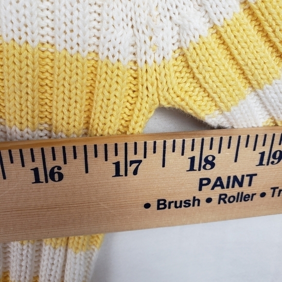 Faded Glory VNeck Yellow and White Striped Sweater Sz XL - Picture 7 of 8